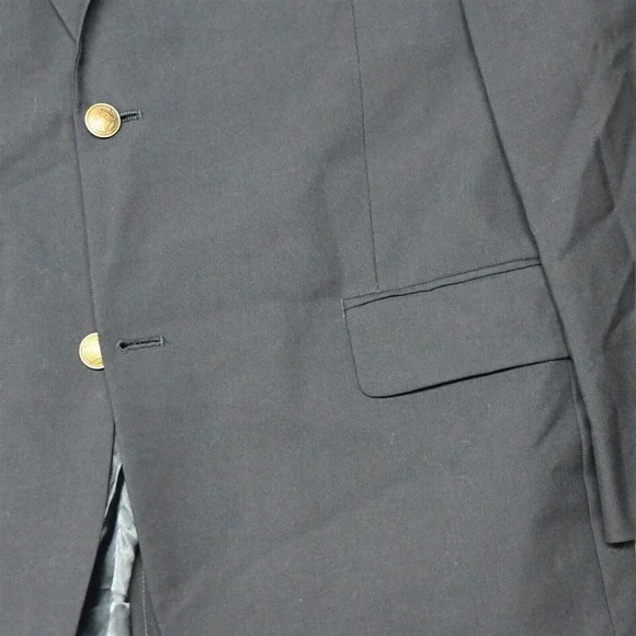 Club Room 43R 44R Navy Blue Gold Button Wool Mens Blazer Suit Jacket Sport‎ Coat
